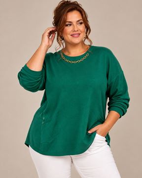 Immagine di CASHMERE ROUND NECK TOP WITH GOLD CHAIN